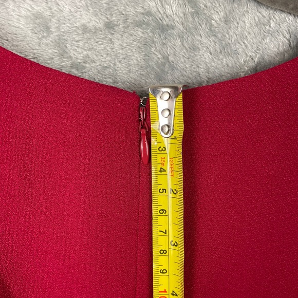 Dress the Population Catalina Cocktail Dress Large Red Pockets Fit & Flare New - Picture 11 of 12